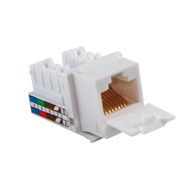 Presa CCS Cat.5E RJ45 non schermata UTP tipo 110 – 568A/B colore bianco –  QUBIX