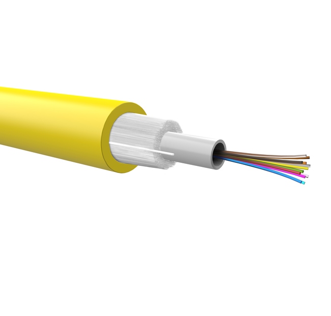 Cable de fibra óptica dieléctrico G652D 036 fibras PBTP C9DIELVHEB036,  Marca ICOPTIKS